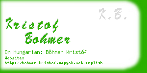 kristof bohmer business card